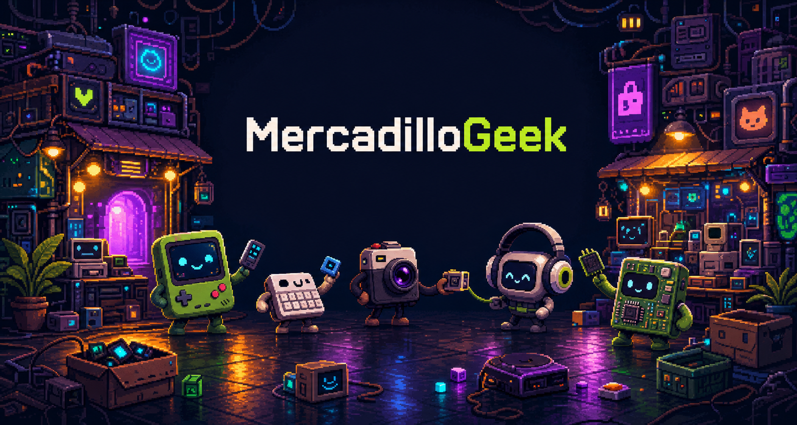 MercadilloGeek, mercadillo nocturno de tecnología en pixel art